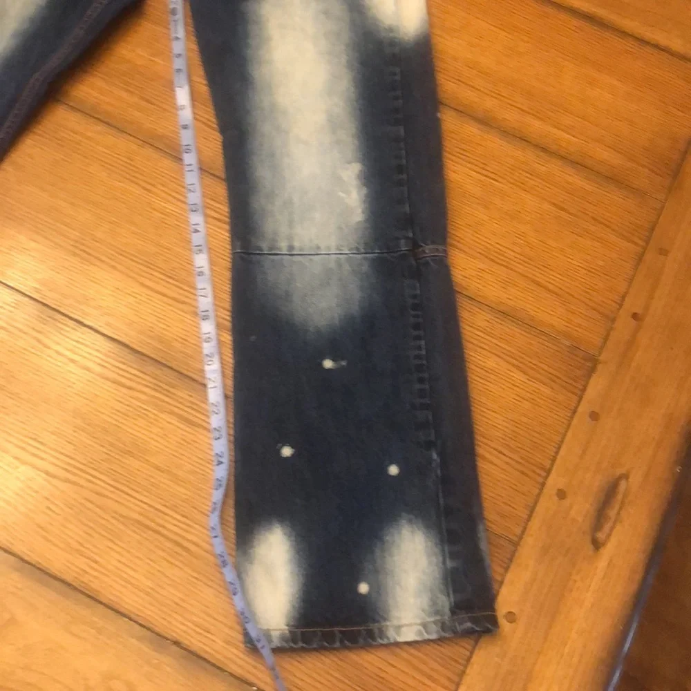 Mens Encrypted Jeans 38 x 31 Denim Distress Bleached - Picture 14 of 15